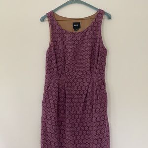 Crocheted purple pencil dress